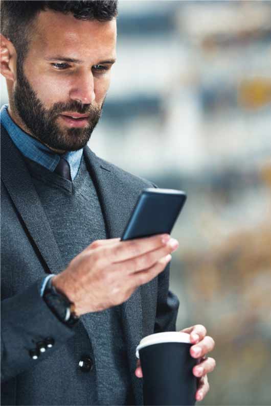 business man checking smart phone