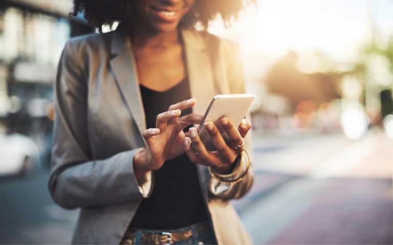 woman using mobile phone